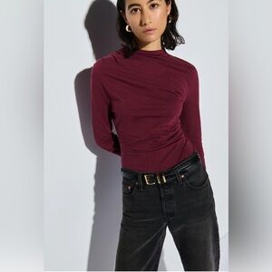 Nation Burgundy Long Sleeve Top